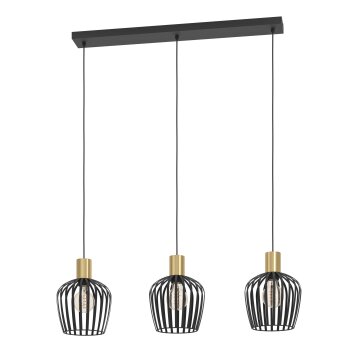 Eglo lights EMPOLI hanging light brass, black, 3-light sources