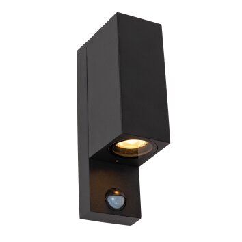 Lucide lights IR outdoor wall light black, 2-light sources, Motion sensor