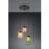 Trio lights Cork pendant light colourful, 3-light sources