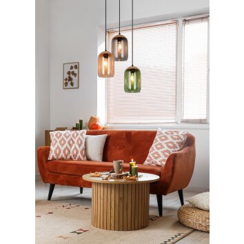 Trio lights Cork pendant light colourful, 3-light sources