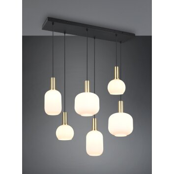 Trio lights Diva pendant light brass, 6-light sources