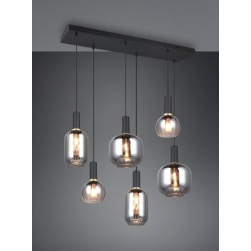 Trio lights Diva pendant light black, 6-light sources