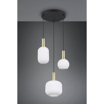 Trio lights Diva pendant light brass, 3-light sources