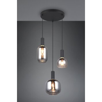 Trio lights Diva pendant light black, 3-light sources