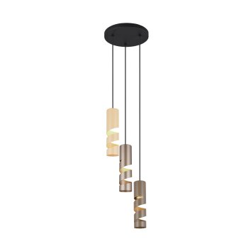 Trio lights Stream pendant light colourful, 3-light sources