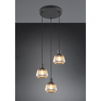 Trio lights Tarifa pendant light black, 3-light sources