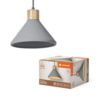 Ledvance Lights DECOR wall and ceiling light grey, Wood like finish, 1-light source