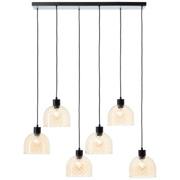 Brilliant lights Casto pendant light black, 6-light sources