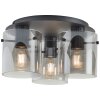 Brilliant lights Riffelini ceiling light black, 3-light sources