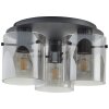 Brilliant lights Riffelini ceiling light black, 3-light sources