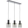 Brilliant lights Riffelini pendant light black, 3-light sources