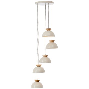 Brilliant lights Nalam pendant light beige, 5-light sources