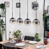 Gastor hanging light, globe light, pendant light clear, Smoke-coloured, 4-light sources