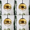 Gastor hanging light, globe light, pendant light gold, clear, 4-light sources