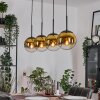 Gastor hanging light, globe light, pendant light gold, clear, 4-light sources