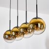 Gastor hanging light, globe light, pendant light gold, clear, 4-light sources