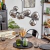 Chehalis globe light, pendant light chrome, Smoke-coloured, 10-light sources