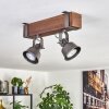 Pehefito ceiling light, ceiling spotlight dark brown, grey, 2-light sources