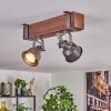 Pehefito ceiling light, ceiling spotlight dark brown, grey, 2-light sources