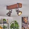 Pehefito ceiling light, ceiling spotlight dark brown, grey, 2-light sources