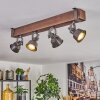 Pehefito ceiling light, ceiling spotlight dark brown, grey, 4-light sources