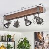 Pehefito ceiling light, ceiling spotlight dark brown, grey, 4-light sources