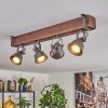 Pehefito ceiling light, ceiling spotlight dark brown, grey, 4-light sources