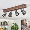 Pehefito ceiling light, ceiling spotlight dark brown, grey, 4-light sources