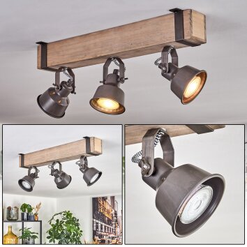 Pehefito ceiling light, ceiling spotlight grey, Ecru, 3-light sources