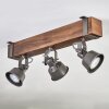 Pehefito ceiling light, ceiling spotlight dark brown, grey, 3-light sources