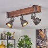 Pehefito ceiling light, ceiling spotlight dark brown, grey, 3-light sources