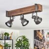 Pehefito ceiling light, ceiling spotlight dark brown, grey, 3-light sources