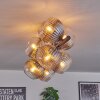 Gastor ceiling light, globe light clear, Smoke-coloured, 8-light sources