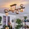 Chehalis ceiling light, globe light Amber, Smoke-coloured, 8-light sources