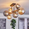 Chehalis ceiling light, globe light Amber, Smoke-coloured, 8-light sources