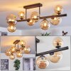 Chehalis ceiling light, globe light Amber, 8-light sources