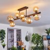 Chehalis ceiling light, globe light Amber, 8-light sources