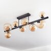 Chehalis ceiling light, globe light Amber, 8-light sources