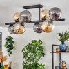 Gastor ceiling light, globe light Amber, Smoke-coloured, 8-light sources