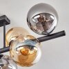 Gastor ceiling light, globe light Amber, Smoke-coloured, 8-light sources