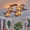 Gastor ceiling light, globe light Amber, Smoke-coloured, 8-light sources