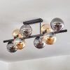 Gastor ceiling light, globe light Amber, Smoke-coloured, 8-light sources