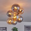 Gastor ceiling light, globe light Amber, Smoke-coloured, 8-light sources