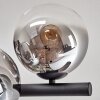 Gastor ceiling light, globe light clear, Smoke-coloured, 8-light sources