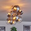 Gastor ceiling light, globe light clear, Smoke-coloured, 8-light sources