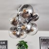 Gastor ceiling light, globe light clear, Smoke-coloured, 8-light sources