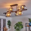 Gastor ceiling light, globe light Amber, clear, Smoke-coloured, 8-light sources