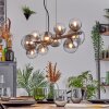 Chehalis hanging light, globe light, pendant light clear, Smoke-coloured, 10-light sources