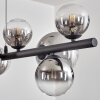 Chehalis hanging light, globe light, pendant light clear, Smoke-coloured, 10-light sources