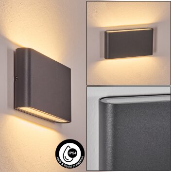 Gamas outdoor wall light, Up & Down Light, wall light anthracite, 1-light source